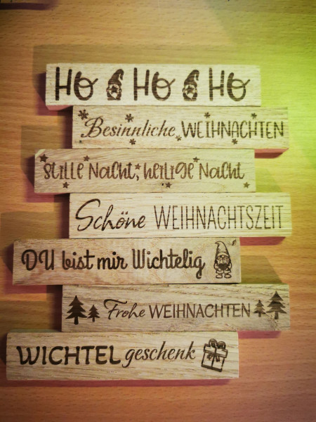 Gravierte Klötzchen zur Weihnachtszeit Wunschgravur 12cm